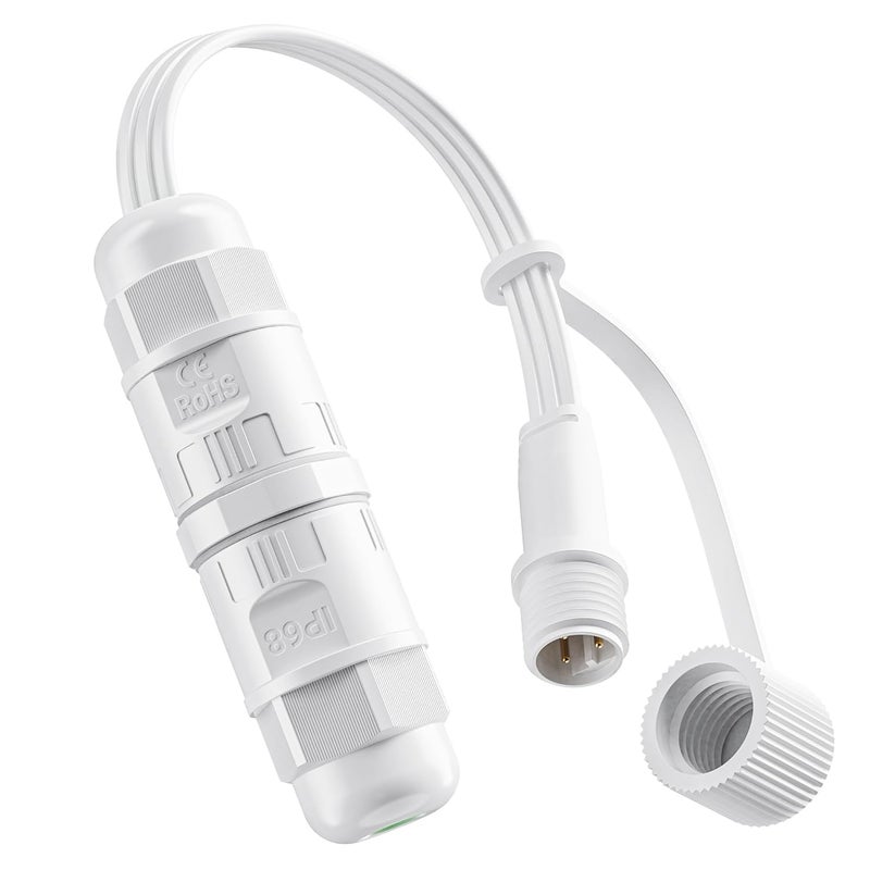 CybeRoad Splice Connector Output for Govee Cuttable Outdoor Lights — Compatible with Govee H706A, H706B, H706C, H703A, H703B, Waterproof Extension Cable Wire Connector Male - Image 1